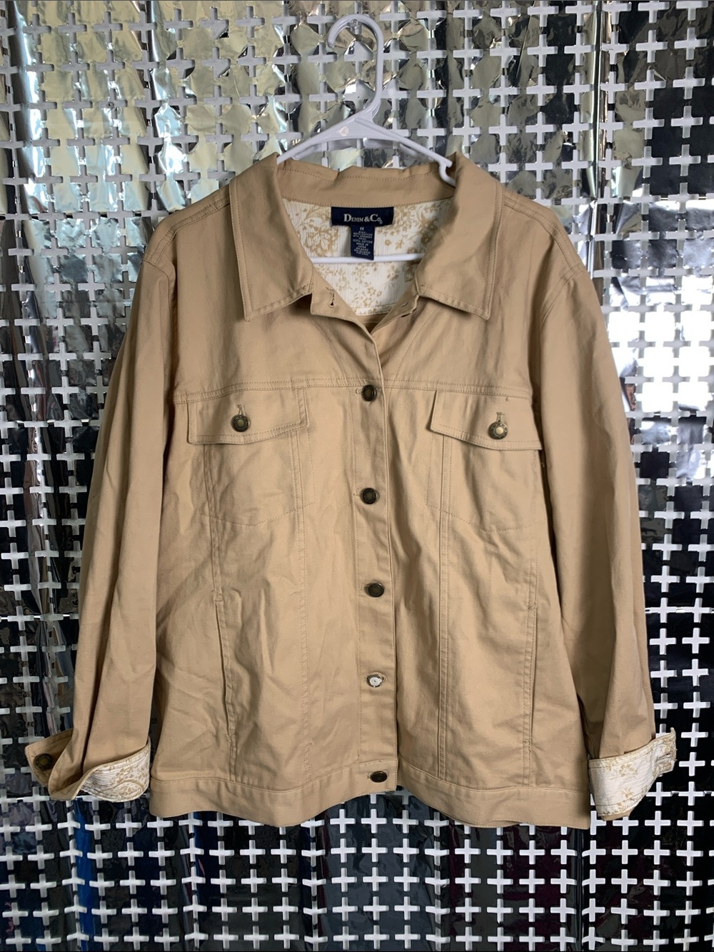 Denim&Co Tan Button-Front Jean Jacket